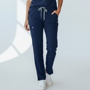 FIGS Kade Cargo Scrub Pants Women's Sz L Navy Straight Leg Workwear Nurse